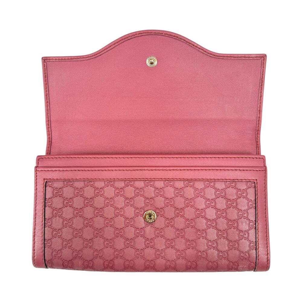 Gucci Microguccissima Embossed Leather Continental Wallet Pink Women's OS - Picture 4 of 11